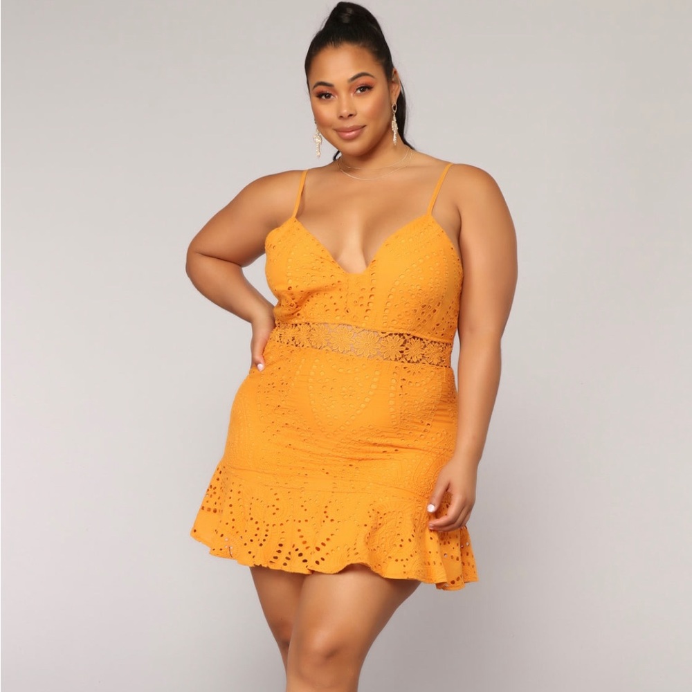 Fashion Nova Yellow Mini Dress 3X